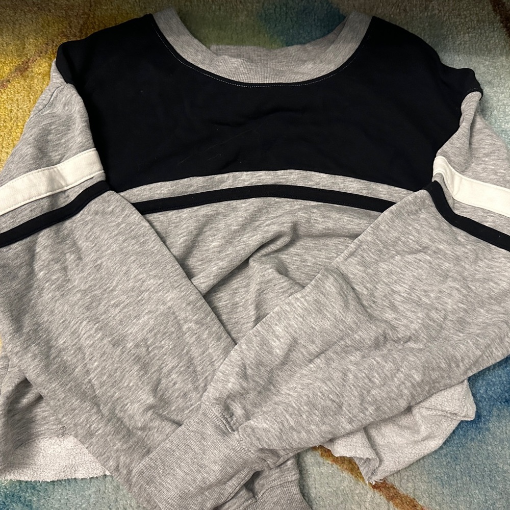 Gray And Black Crewneck Hoodie